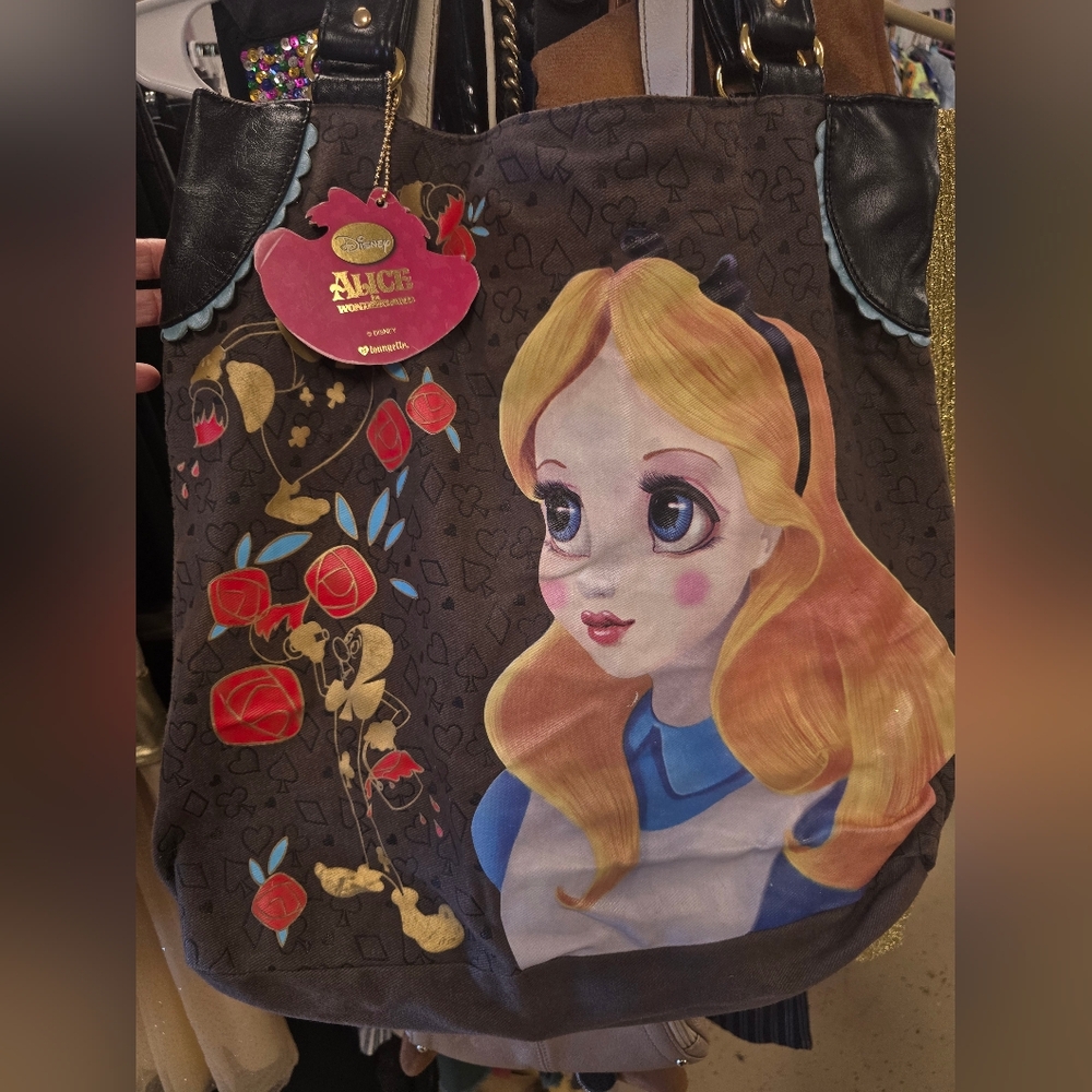 Disney Alice in Wonderland Tote - Black and Blue